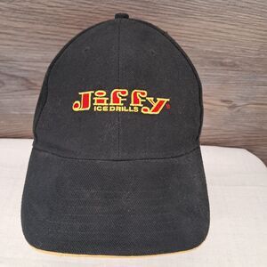 Jiffy Ice Drills Baseball Cap Hat Men's Adjustable Strapback Black Red Yellow